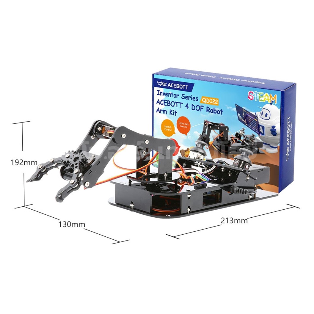 QD022 ACEBOTT 4 DOF Robot Arm kit ชุดหุ่นยนต์ แขนกล ESP32 Programmable Kit for Arduino STEAM Learning