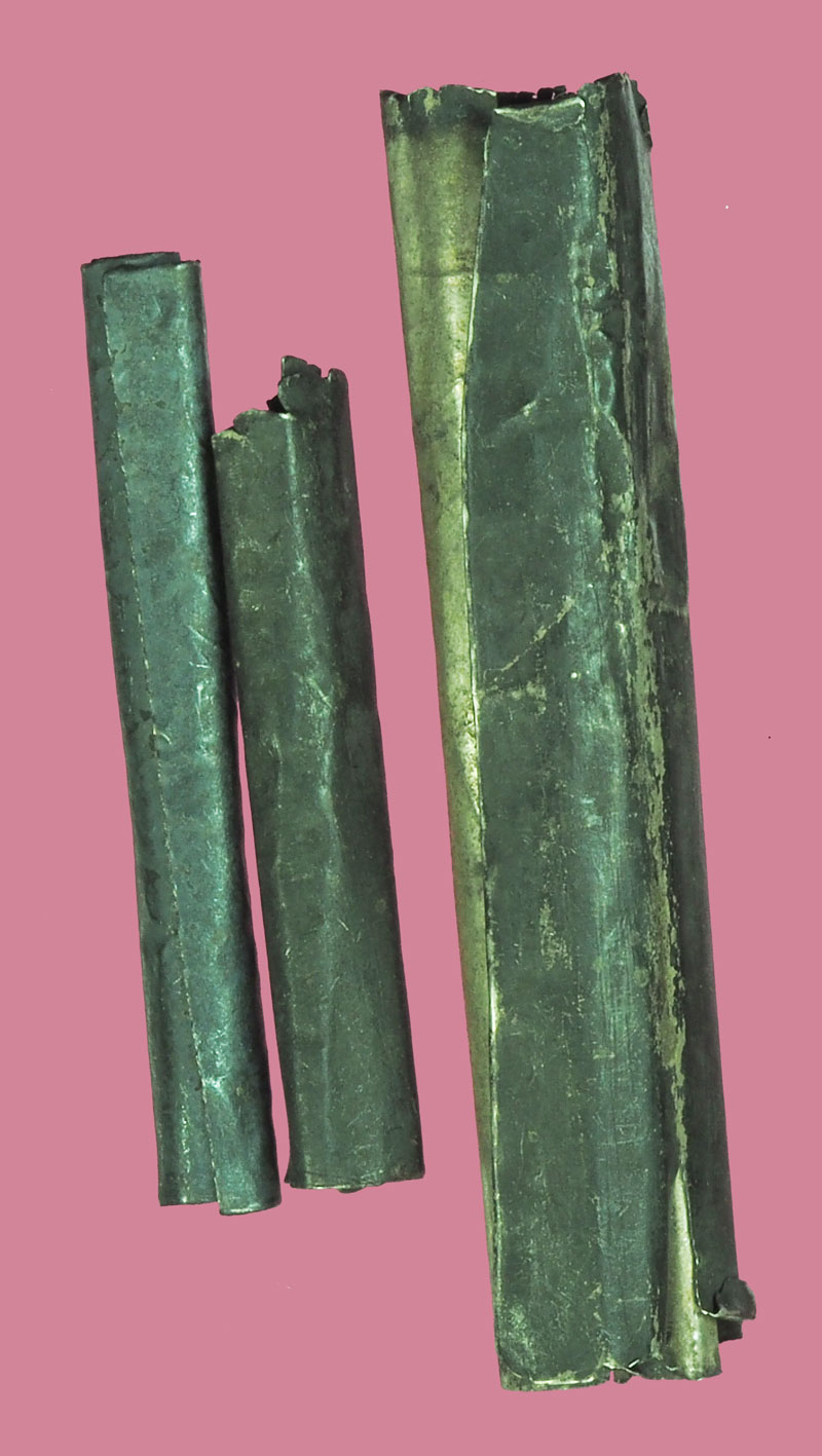 *38598 ตะกรุดเงิน 3 ดอก เก่าไม่ทราบที่และปีสร้าง 12