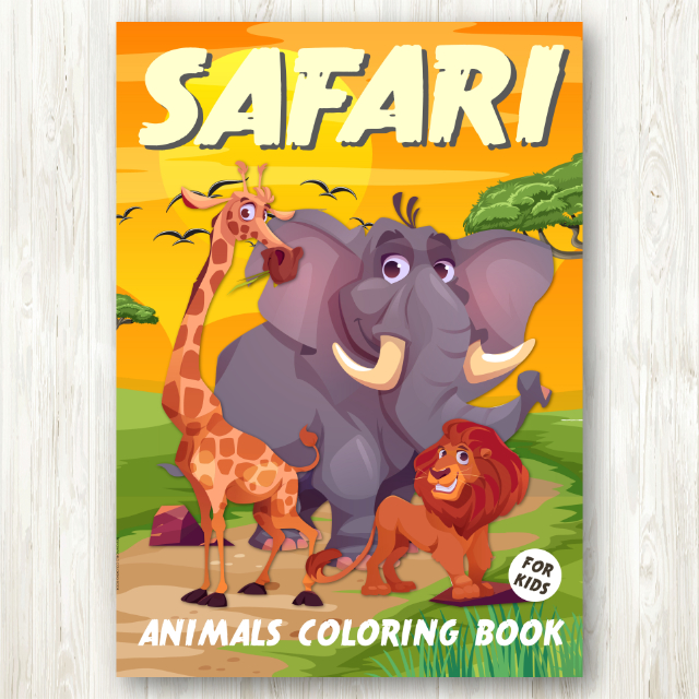 สมุดระบายสีสัตว์ป่า Safari Animals Coloring Book
