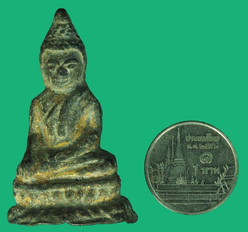 ขายแล้ว*37488 พระรัตนะแก้บน เนื้อชินตะกั่ว ลงรักปิดทอง สนิมแดง 13