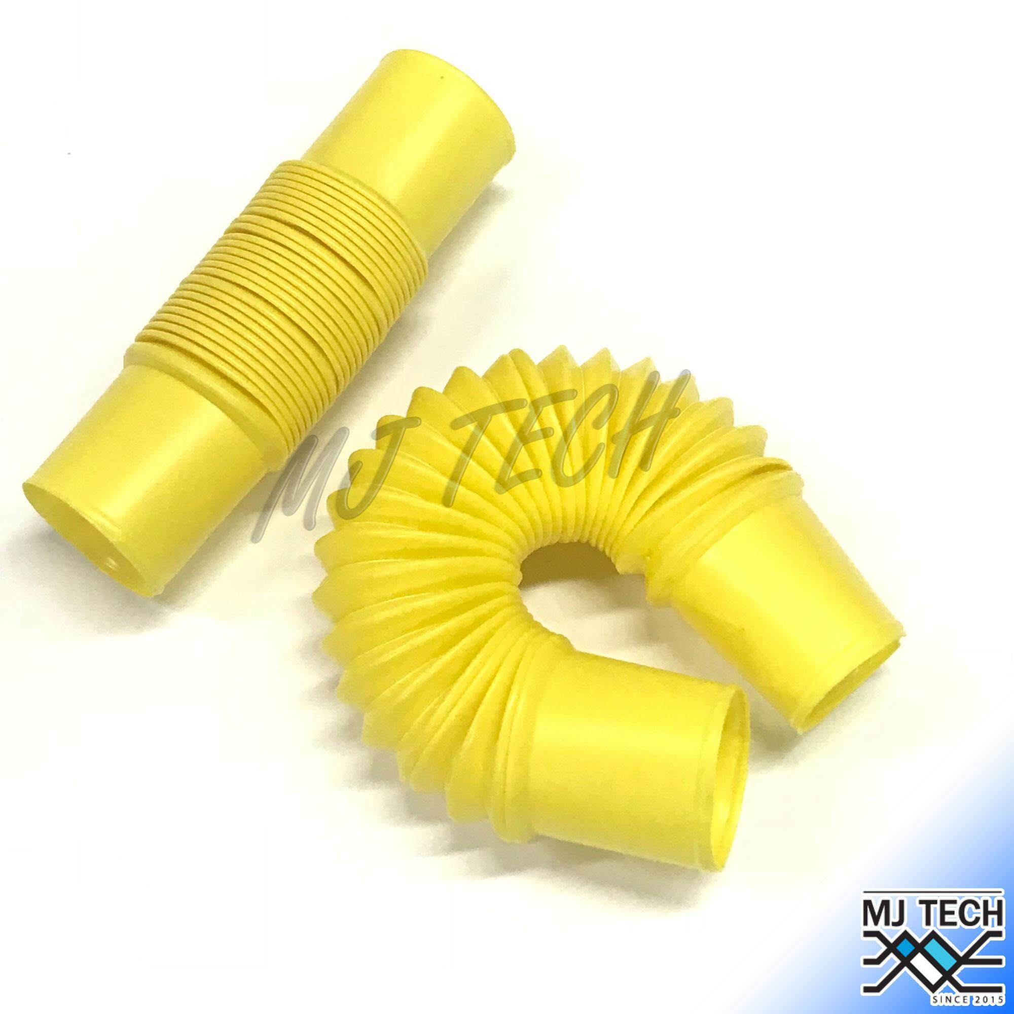 MJ-Tech ข้อต่อท่อลูกฟูก สำหรับท่อไฟ สีเหลือง ขนาด 3/8 นิ้ว ยาว 18.5 ซม. (แพ็ก 1/6/12)