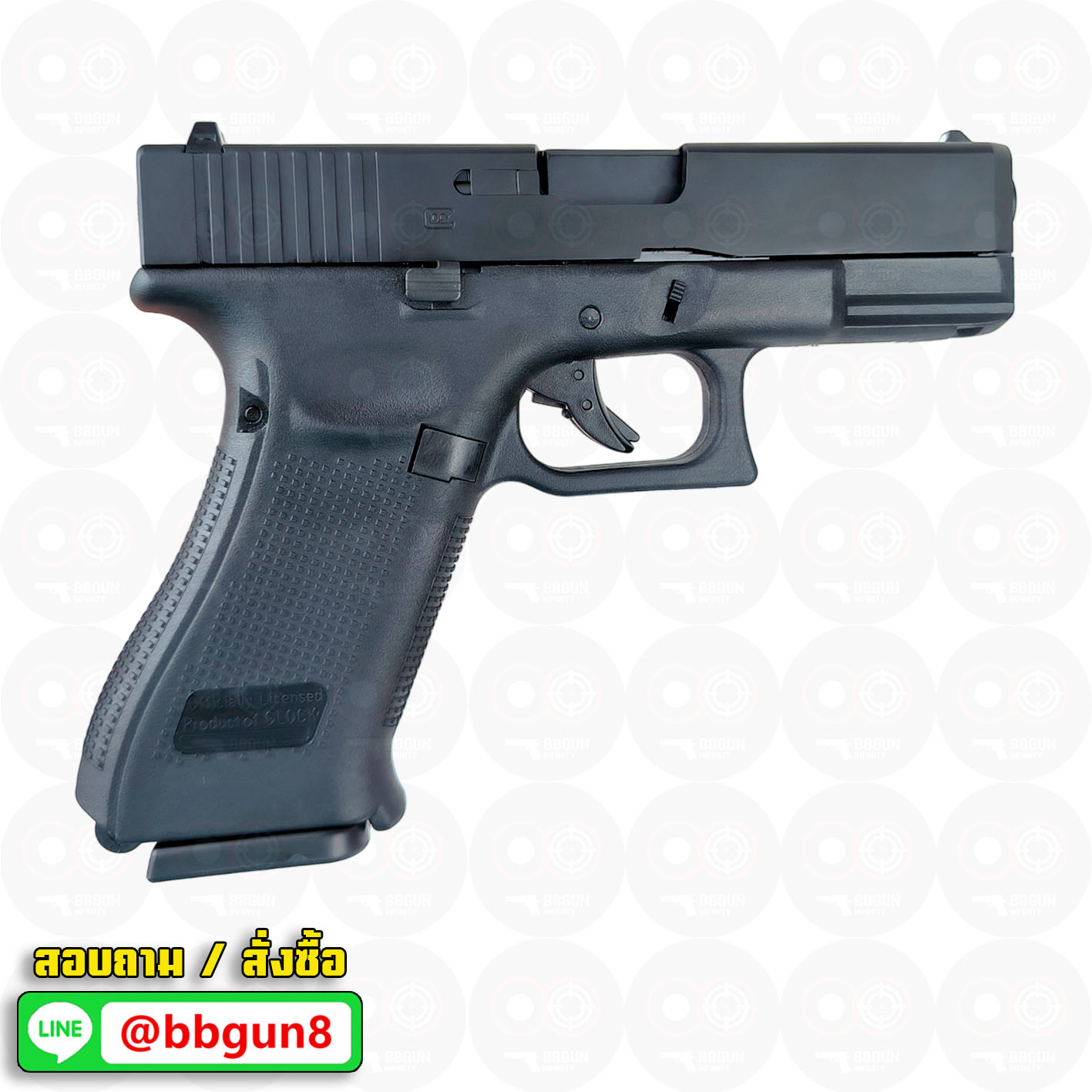 บีบีกันอัดแก๊ส E&C 1302 BK Glock 19X สีดำ BB GUN