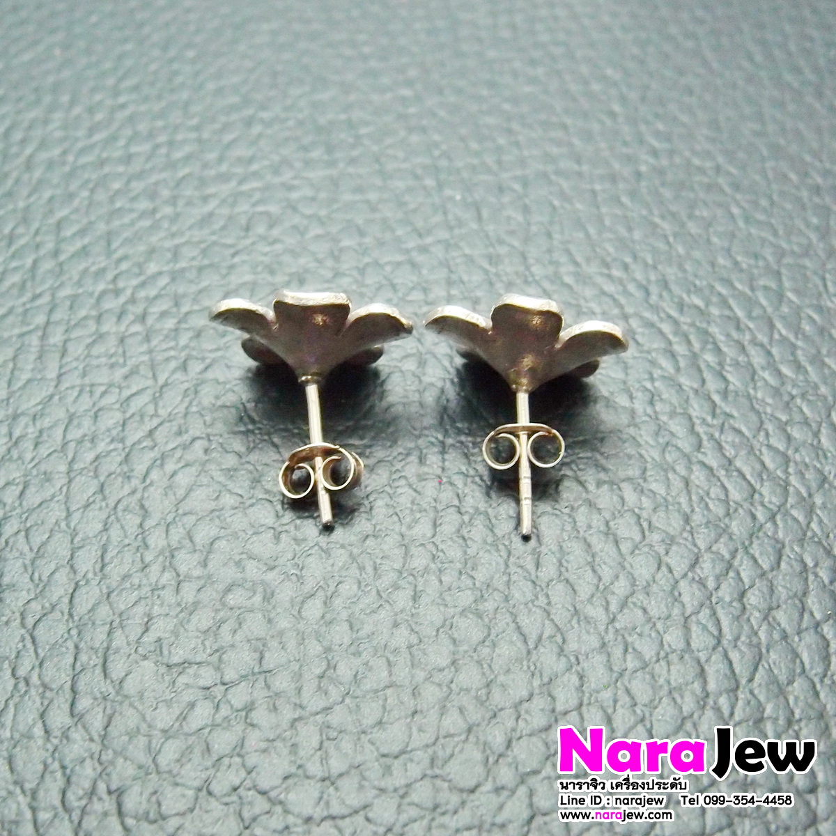 ต่างหูเงินแท้ 925 ต่างหูดอกไม้ งาน Handmade ใส่สวยเต็มหู