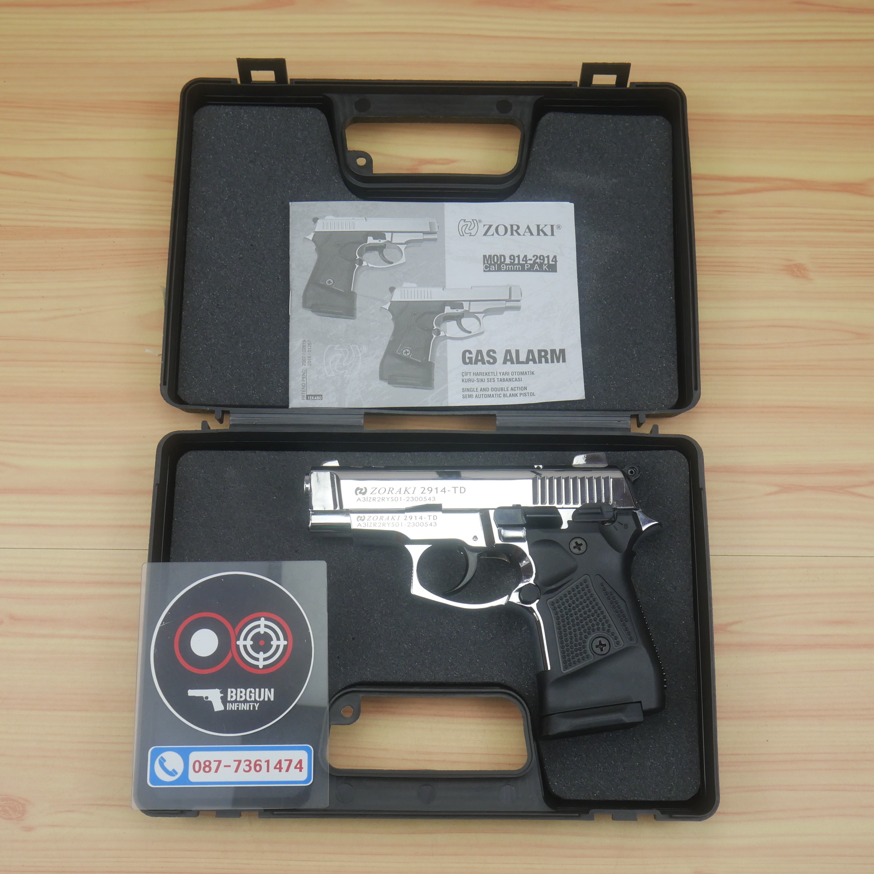 Blank GUN Zoraki 2914 - TD เงินเงา แบลงค์กัน Semi Auto (แถมกล่องปืน)
