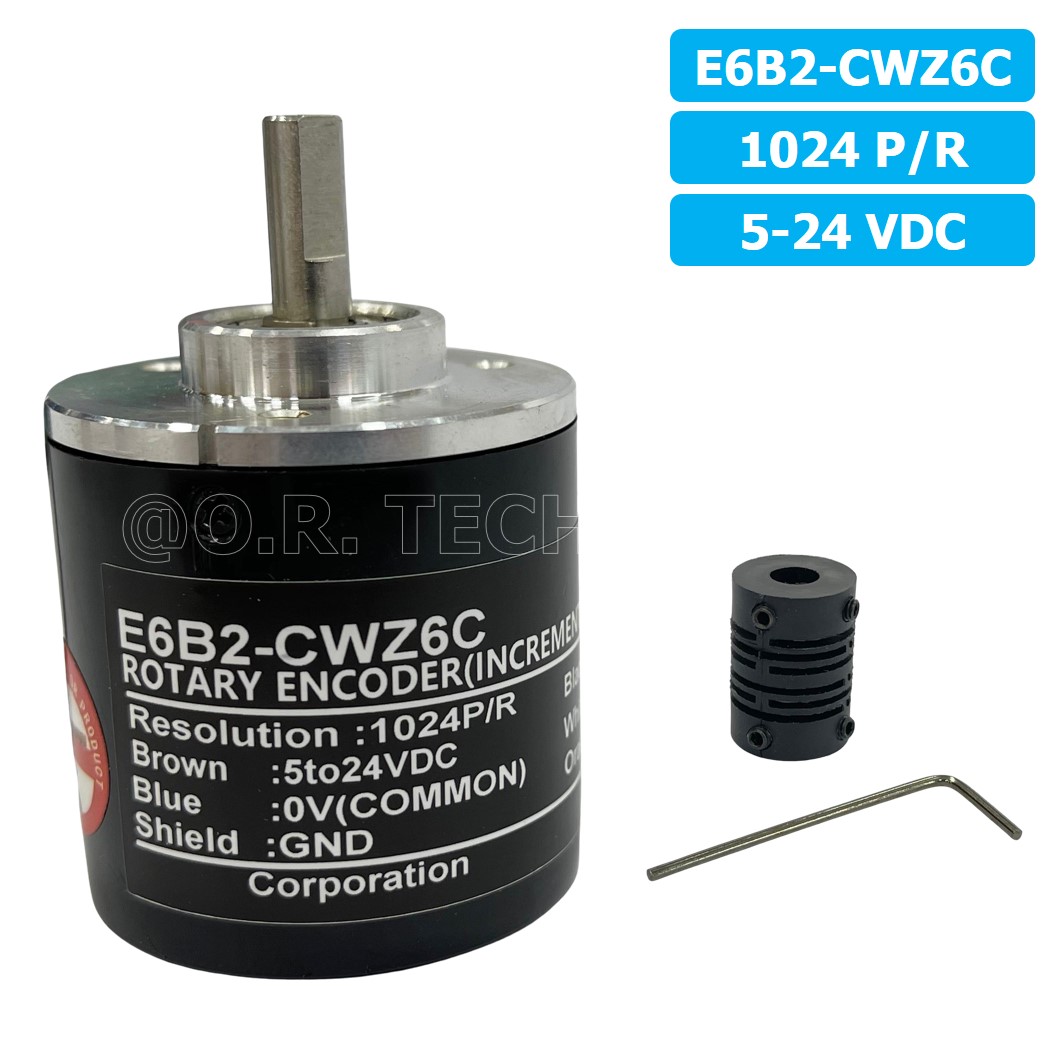 (1ชิ้น) E6B2-CWZ6C 1024P/R 5-24VDC โรตารี่เอ็นโค้ดเดอร์ ROTARY ENCODER (INCREMENTAL)