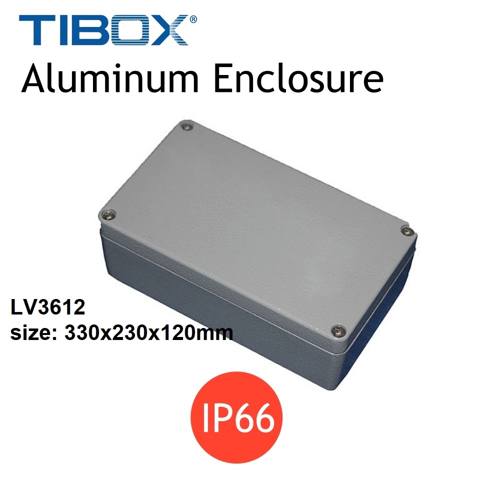 LV3612 กล่องอลูมิเนียม (Aluminum Enclosure IP66) Size : 330x230x120mm . "TIBOX"