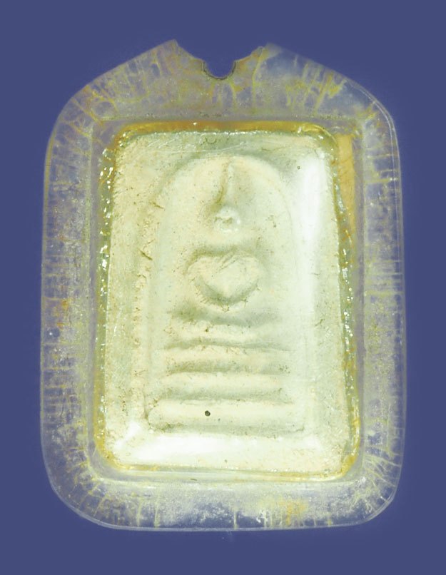 ขายแล้ว*39422 พระสมเด็จคะแนน หลังรูปถ่ายหลวงพ่อสงวน วัดไผ่พันมือ สุพรรณบุรี เลี่ยมพลาสติกเก่าถึงยุค 84