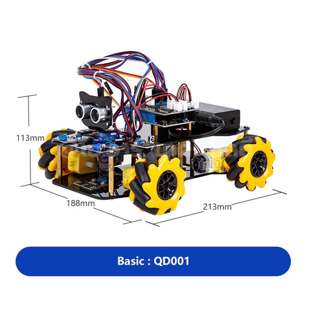 QD001 ACEBOTT ESP32 4WD Mecanum Wheel Smart Robot Car kit for Arduino ชุดหุ่นยนต์ รถแมคคานัม ESP32 STEAM Programming