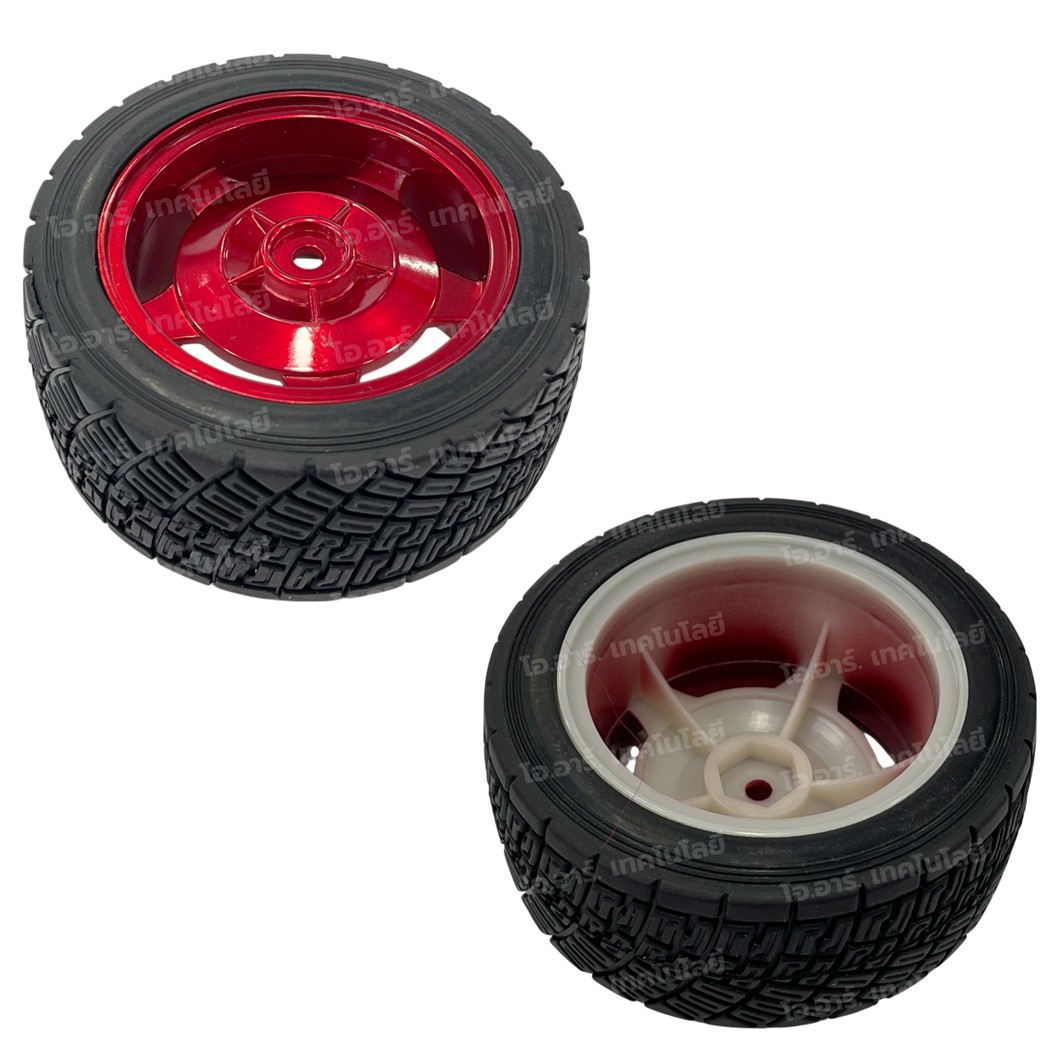 (1ล้อ) ล้อรถ ล้อหุ่นยนต์ ล้อใหญ่ ล้อวิบาก ล้อหนาม ขนาด 83mm/85mm Car Wheel, หน้ากว้าง 35mm/38mm Width Surface Large Robot Smart Car Wheel ล้อแดง ล้อน้ำเงิน RED/BLUE