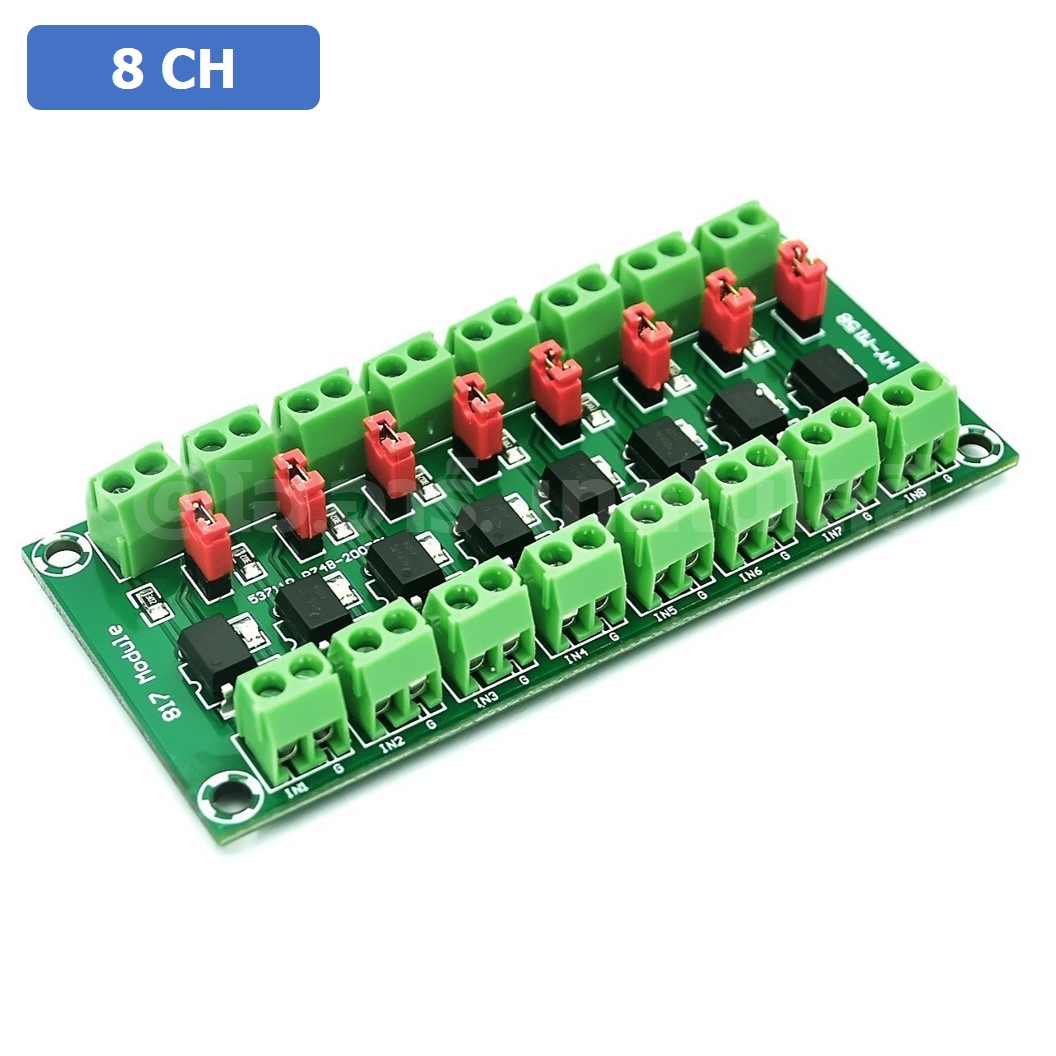 CM005 PC817 โมดูลควบคุมแบบแยกกราวน์ 8 ช่อง 8 Channel Optocoupler Isolation Optical module ออปโต้คัปเปอร์ 3.3-5V