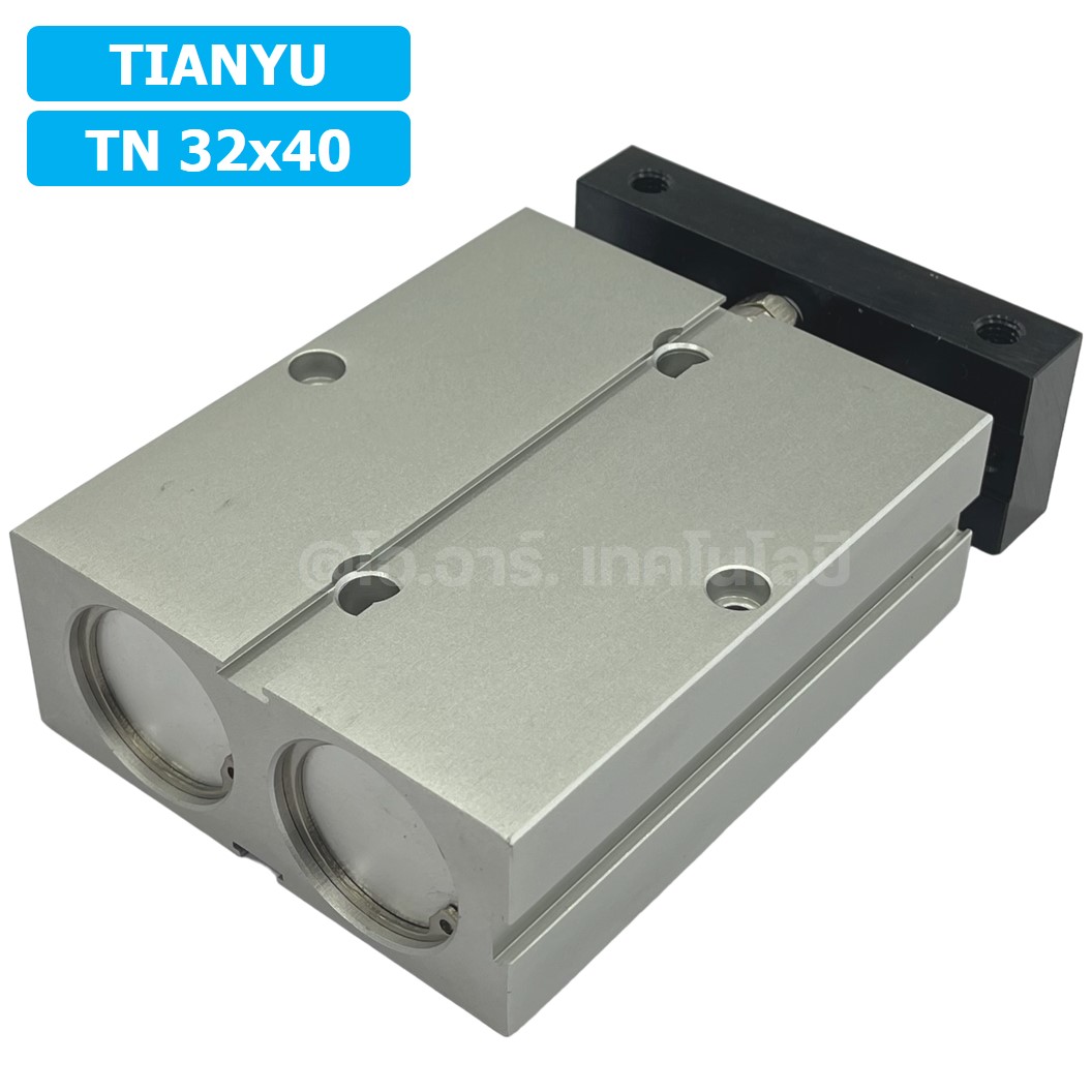 TN32 กระบอกลม แบบแกนคู่ กระบอกลมคอมแพ็ค 2 แกน Twin-Rod Cylinder compact Double-shaft Air Pneumatic (Bore32 x Stroke10-70)