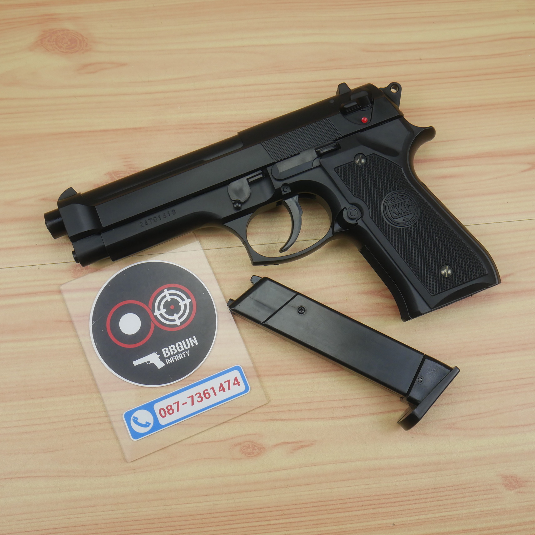 ปืนอัดลม ชักยิงทีละนัด KWC M92 Spring Pistol โมเดล Beretta M92
