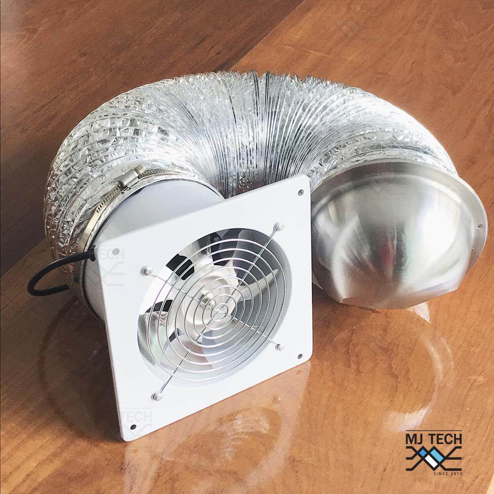 citylights พัดลมดูดอากาศ 6 ติดผนังหรือเพดาน รุ่น YNF150 +ท่อลม 6 ยาว 4m +ฝาครอบช่องลมออก สเตนเลส 6“+เข็มขัด6 2ชิ้น