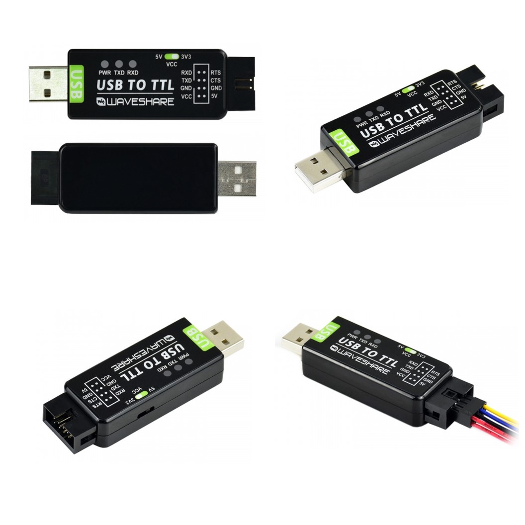 ZE001 WAVESHARE ตัวแปลง Industrial USB TO TTL Converter, FT232RNL, Multi Protection & Systems Support ตัวแปลงสัญญาณ