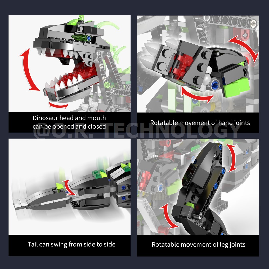 KEEYEE WORLD K96114 ชุดเรียนรู้ เสริมทักษะ Tyrannosaurus Rex ตัวต่อ STEAM Educational Programmable Robot Kit Building Block