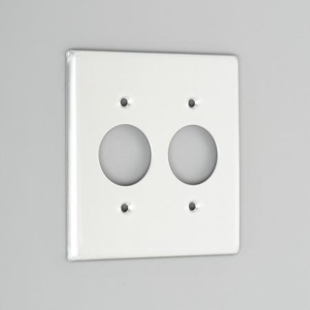 AMERICAN DENKI 7072A 2-Gang 2-Receptacle, φ35.5×2, Mounting Screw Spacing 60.5 Wall Plate [Aluminum]