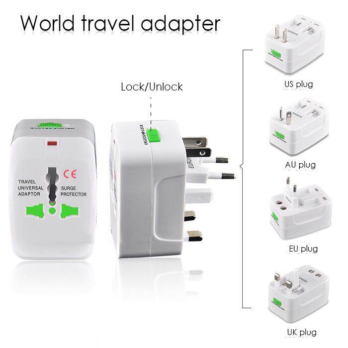 Universal Plug หัวแปลงปลั๊ก สำหรับ ท่องเที่ยว หัวแปลงทั่วโลก ปลั๊กแปลงขา International travel adapter Universal Travel Socket EU UK US AU JP KR