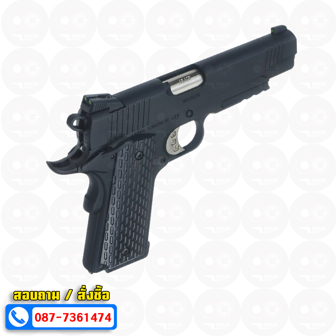บีบีกันอัดแก๊ส Army Armament R28 Kimber Warrior 1911 สีดำ BB GUN