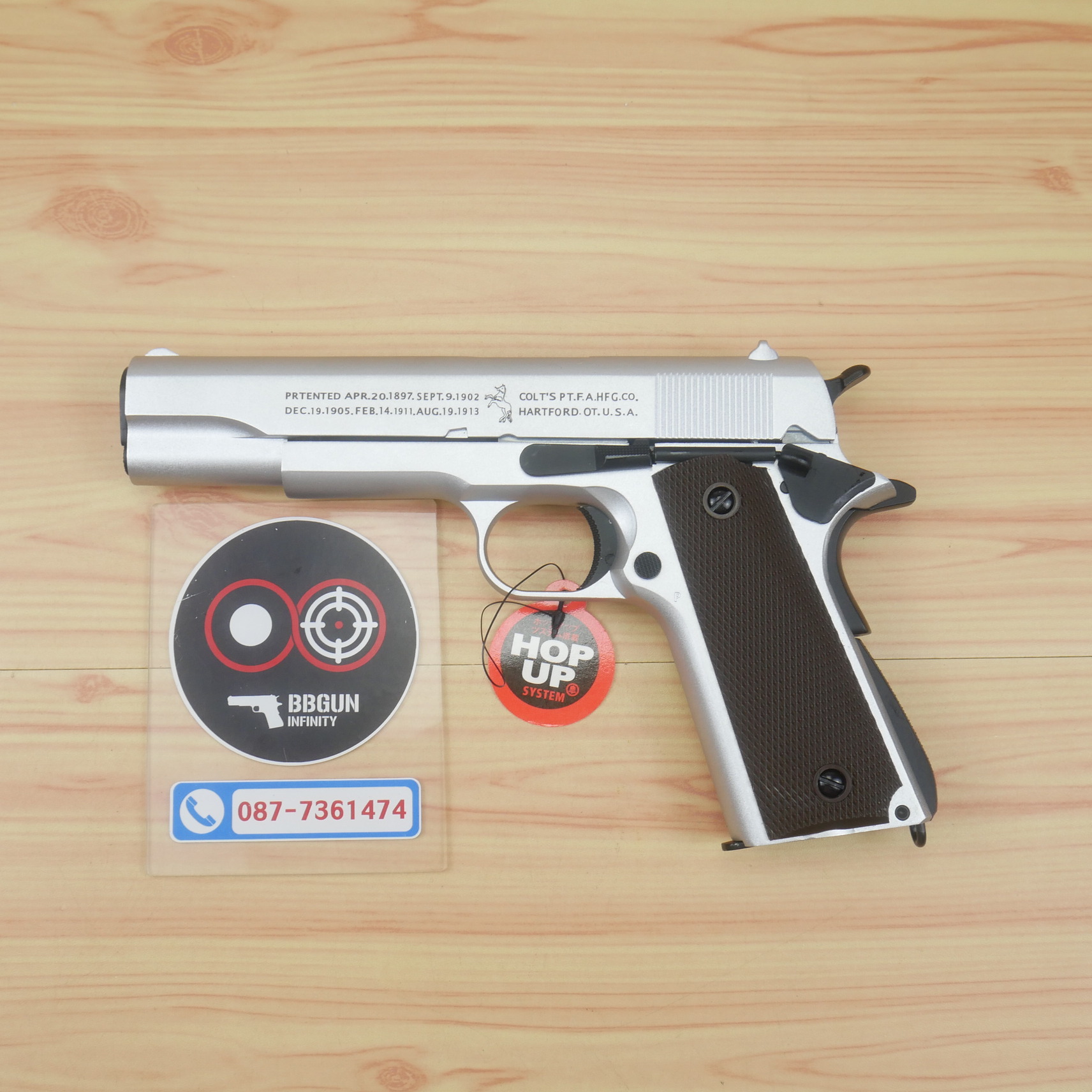 บีบีกันอัดแก๊ส Double Bell 723Y Colt M1911 A1 GBB (Silver) BB GUN