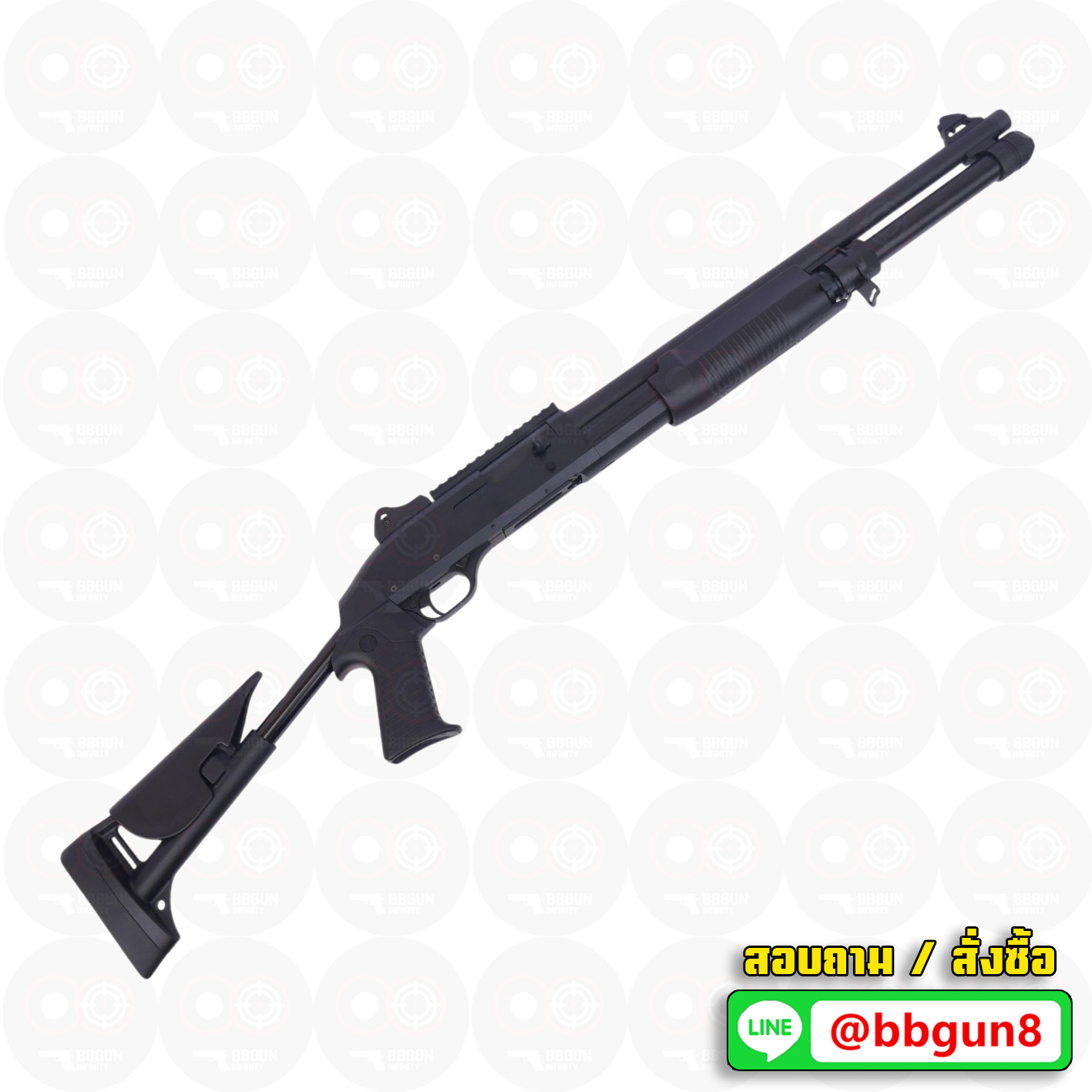 บีบีกันปืนลูกซอง Benelli M4 Super 90 Shotgun Tactical (ยิงกระจาย 3 นัด) - CYMA CM.373M Metal version