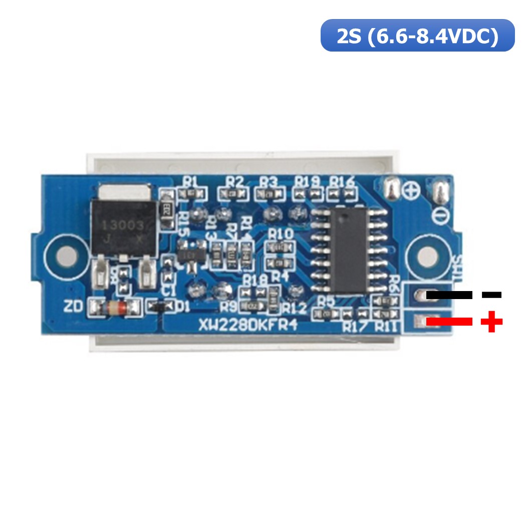 (1ชิ้น) NA607 จอแสดงผล แบตเตอรี่ จอแบตเตอรี่ ลิเธียม จอวัดแบตเตอรี่ 2S 18650 Li-po Lithium Battery Capacity Indicator Module 2S (6.6-8.4VDC)
