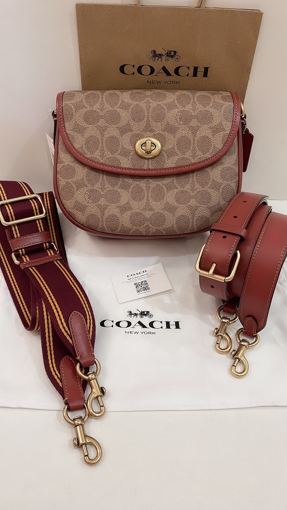 Coach Willow Saddle Bag In Signature Canvas