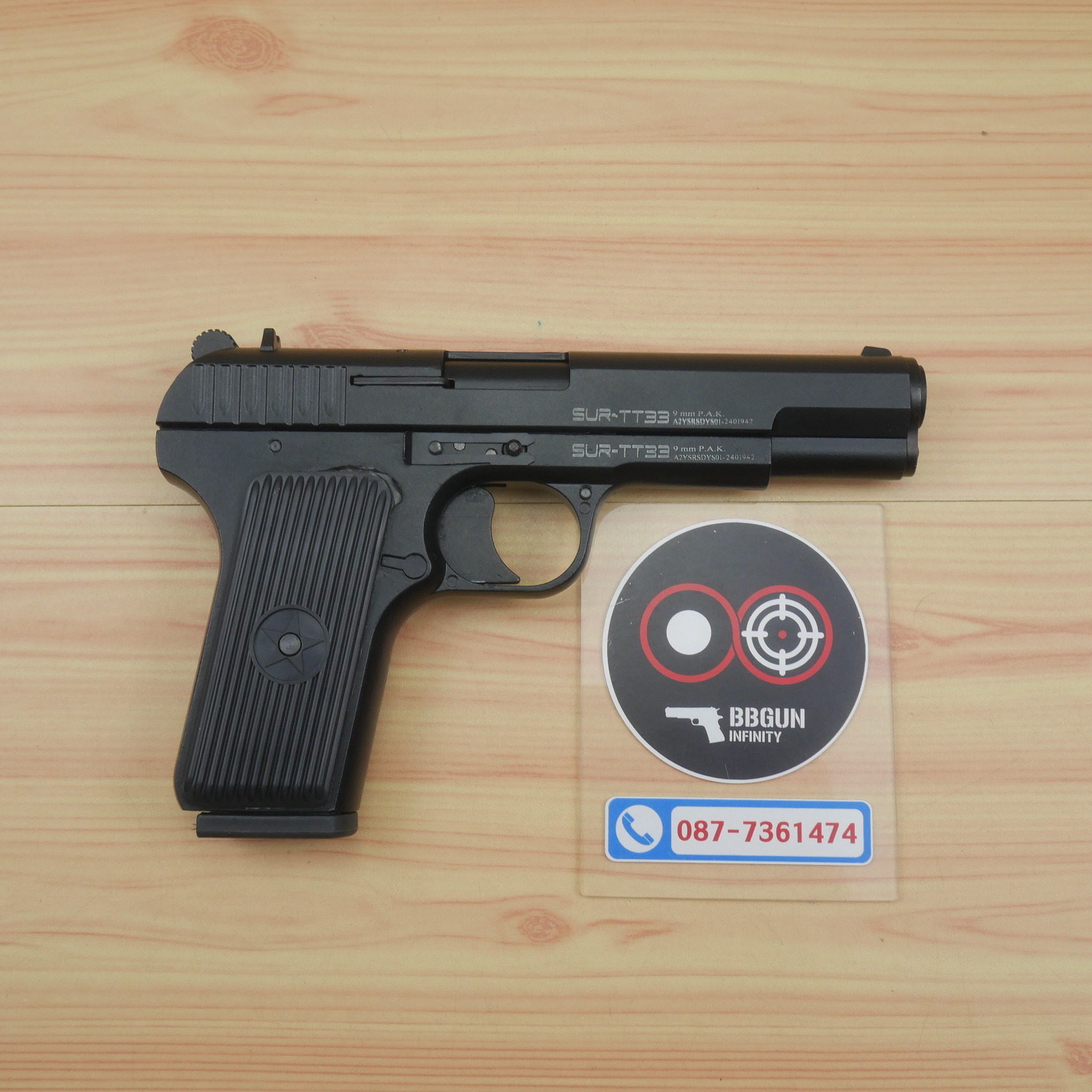 แบลงค์กัน SUR TT33 Tokarev Black โตกาเรฟ สีดำ 9mm P.A.K.(แถมกล่องใส่ปืน)