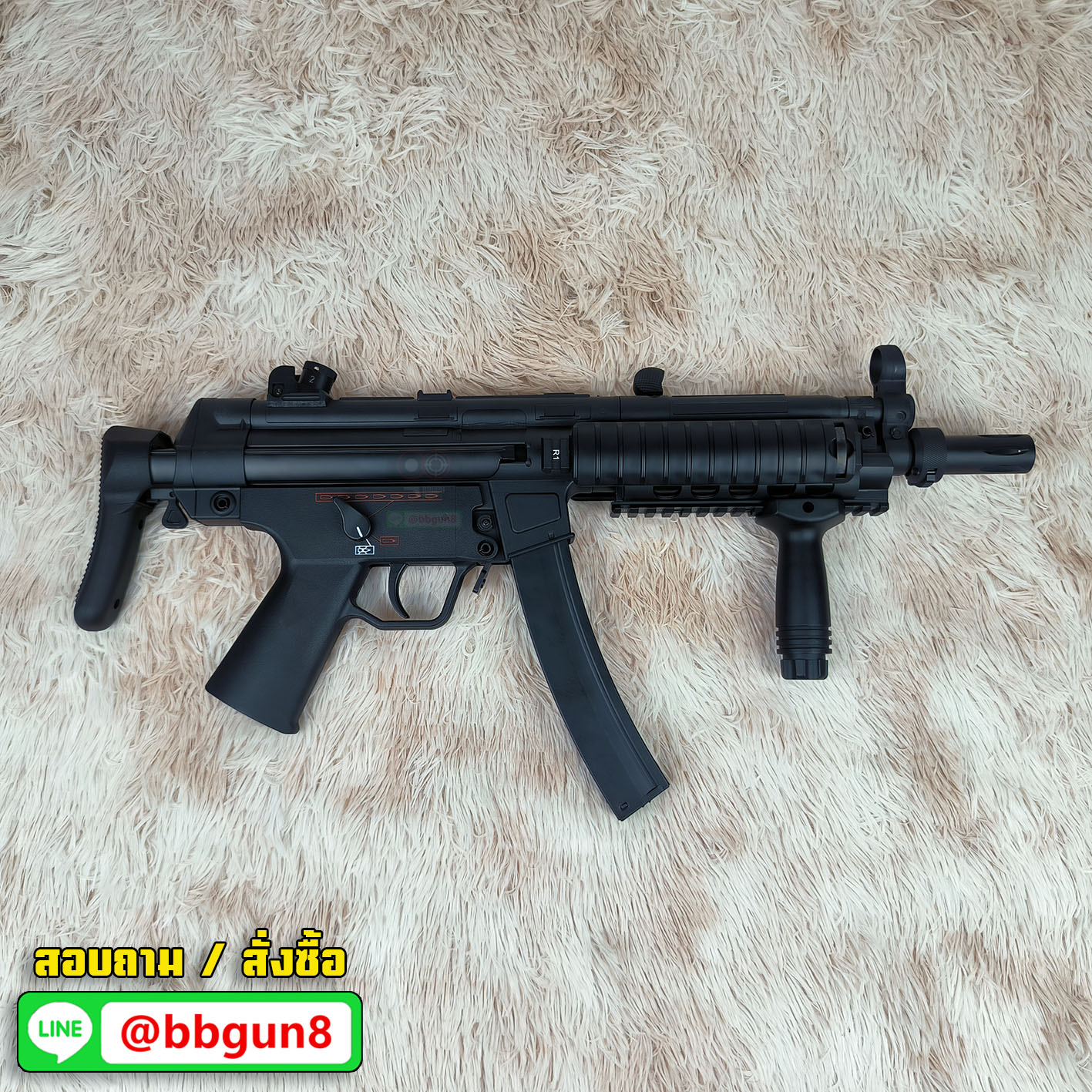 บีบีกันไฟฟ้า Golden Eagle GE 6855 MP5 RAS A3 AEG (แถมแบตเตอรี่ เครื่องชาร์จ ลูกกระสุนพร้อมเล่น)