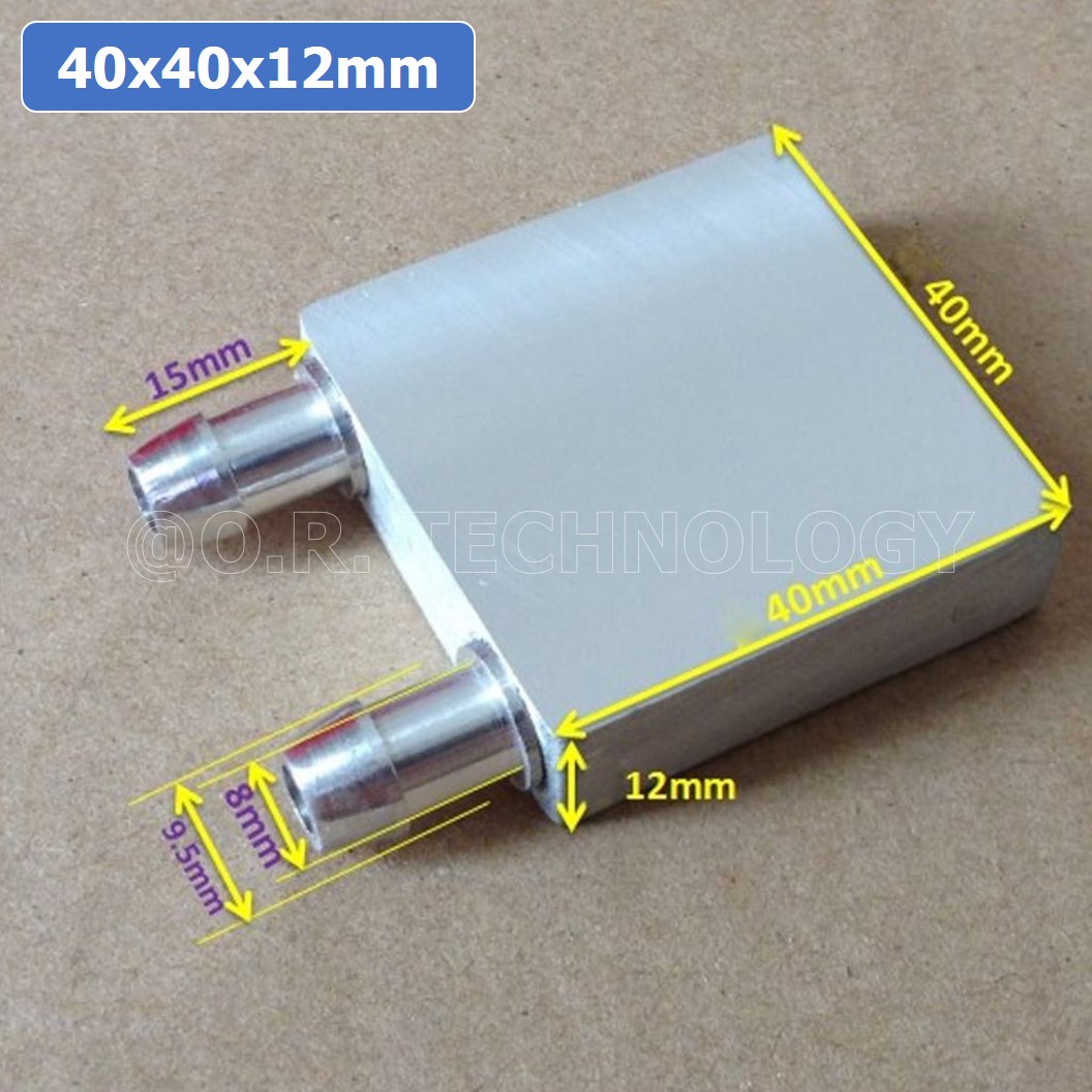 (1ชิ้น) NA561 บล็อกน้ำระบายความร้อน ขนาด 40x40x12mm บล็อกน้ำ อลูมิเนียมบล็อก Water Cooling Head Water Cooling Plate Aluminium block 40*40*12mm แผ่นร้อนเย็น
