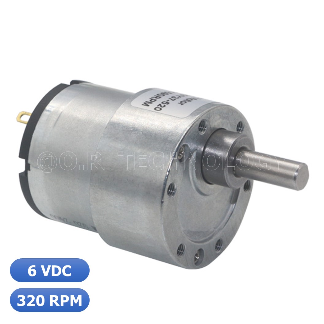 (1ชิ้น) JB009 มอเตอร์ มอเตอร์เกียร์ มอเตอร์อเนกประสงค์ ทอร์กสูง JGB37-520 JGB-520 Motor gear DC6V ความเร็วรอบ 320RPM/MIN (แกนขนาด 6mm, Shaft D)