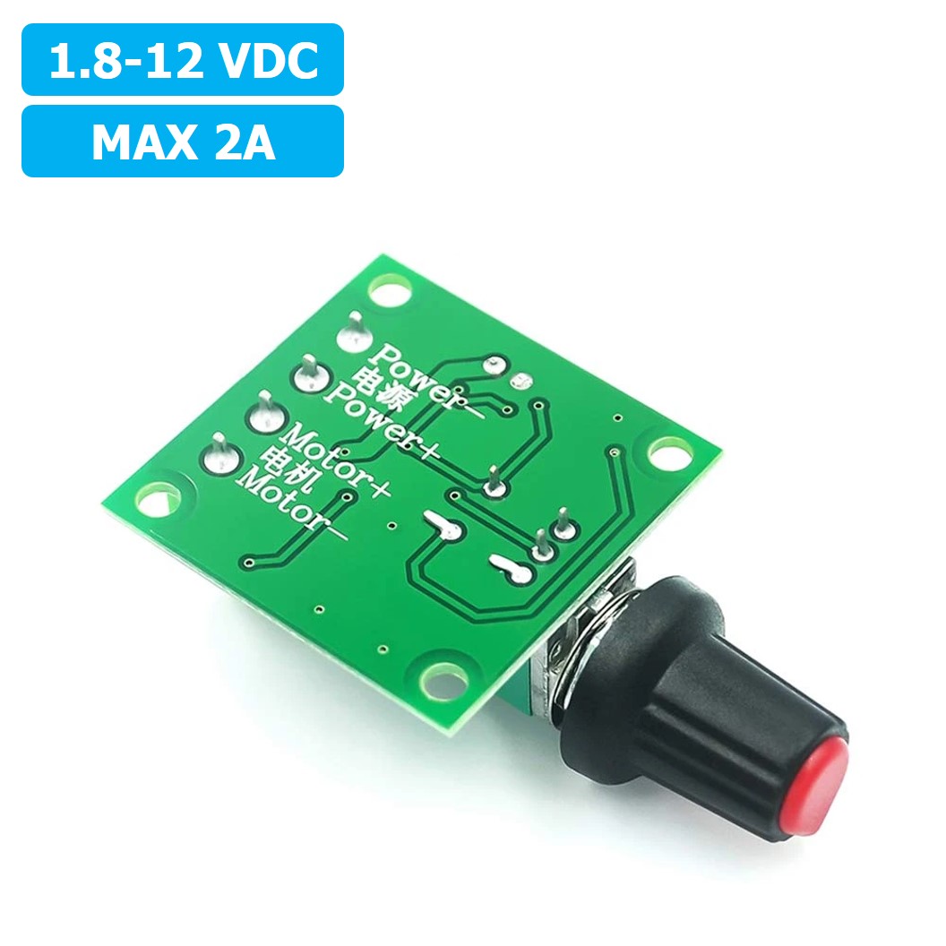 (1ชิ้น) NA412 โมดูลขับมอเตอร์ ควบคุมความเร็ว DC Motor Speed Controller PWM 1803BK 1.8-12V กระแสสูงสุด 2A