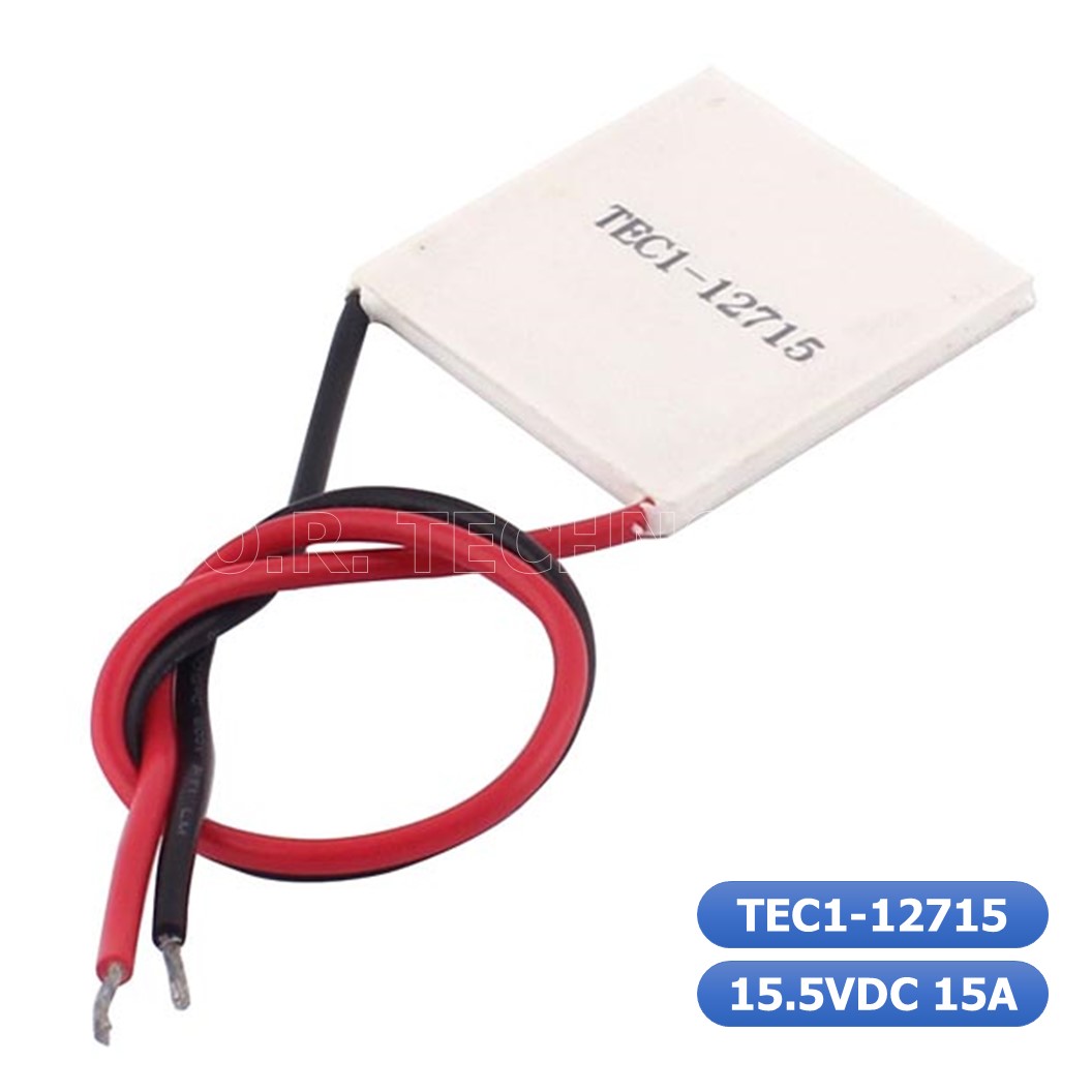 (1ชิ้น) NA181 แผ่นร้อนเย็น แผ่นเพลเทียร์ (Peltier) แผ่นทำความร้อน-เย็น ขนาด 40x40mm 15.5VDC 15A TEC1-12715