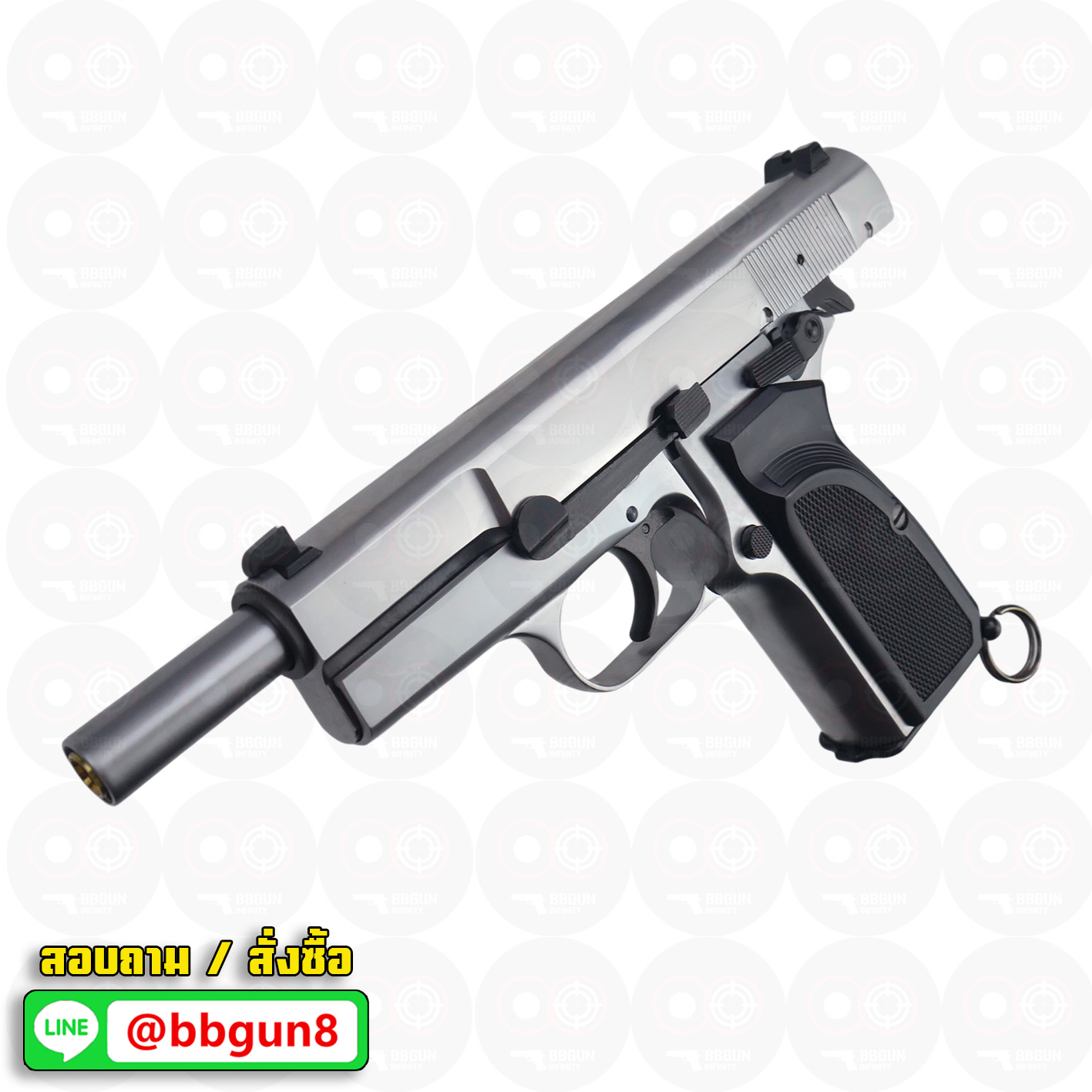 บีบีกันอัดแก๊ส WE Browning Hi-Power MK3 (Silver) BB GUN