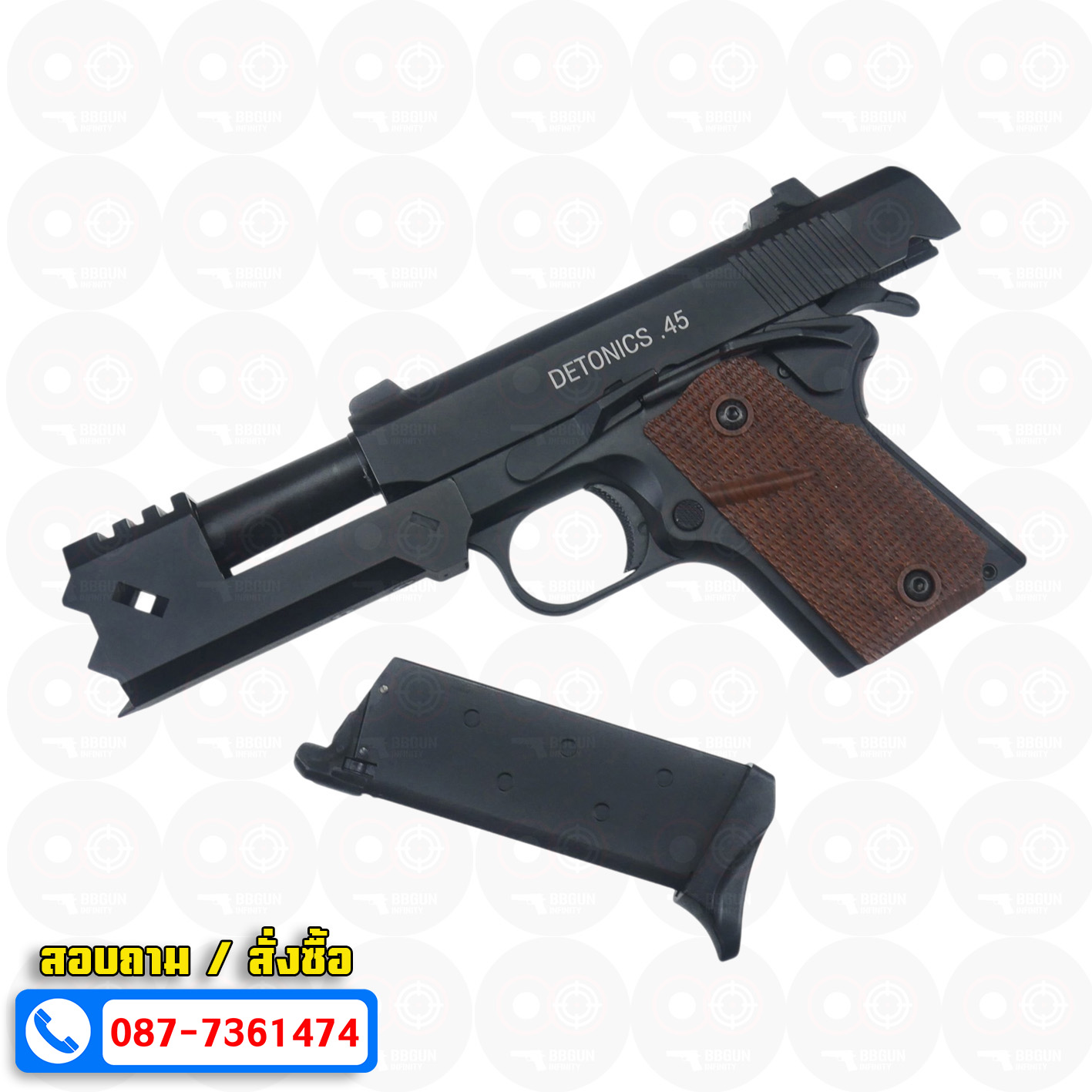 บีบีกันอัดแก๊ส DETONICS .45 Chisato's - Double Bell 797A BB GUN