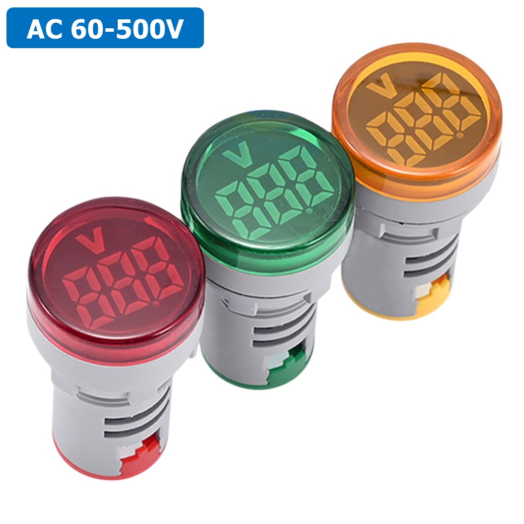 AD16-22DSV โวลต์มิเตอร์ 22mm AC 60-500V AC Digital Display Voltmeter 60-500VAC ดิจิตอลโวลต์มิเตอร์ เครี่องวัดแรงดันไฟฟ้ากระแสสลับ