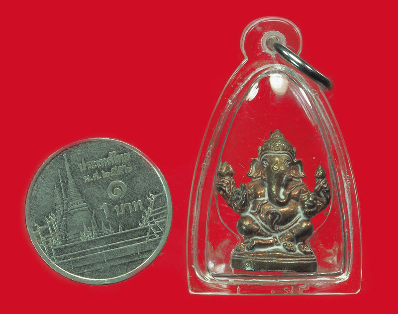 ขายแล้ว*33962 พระพิฆเนศ เนื้อนวะ เลี่ยมพลาสติกใหม่ ไม่ทราบที่และปีสร้าง 8