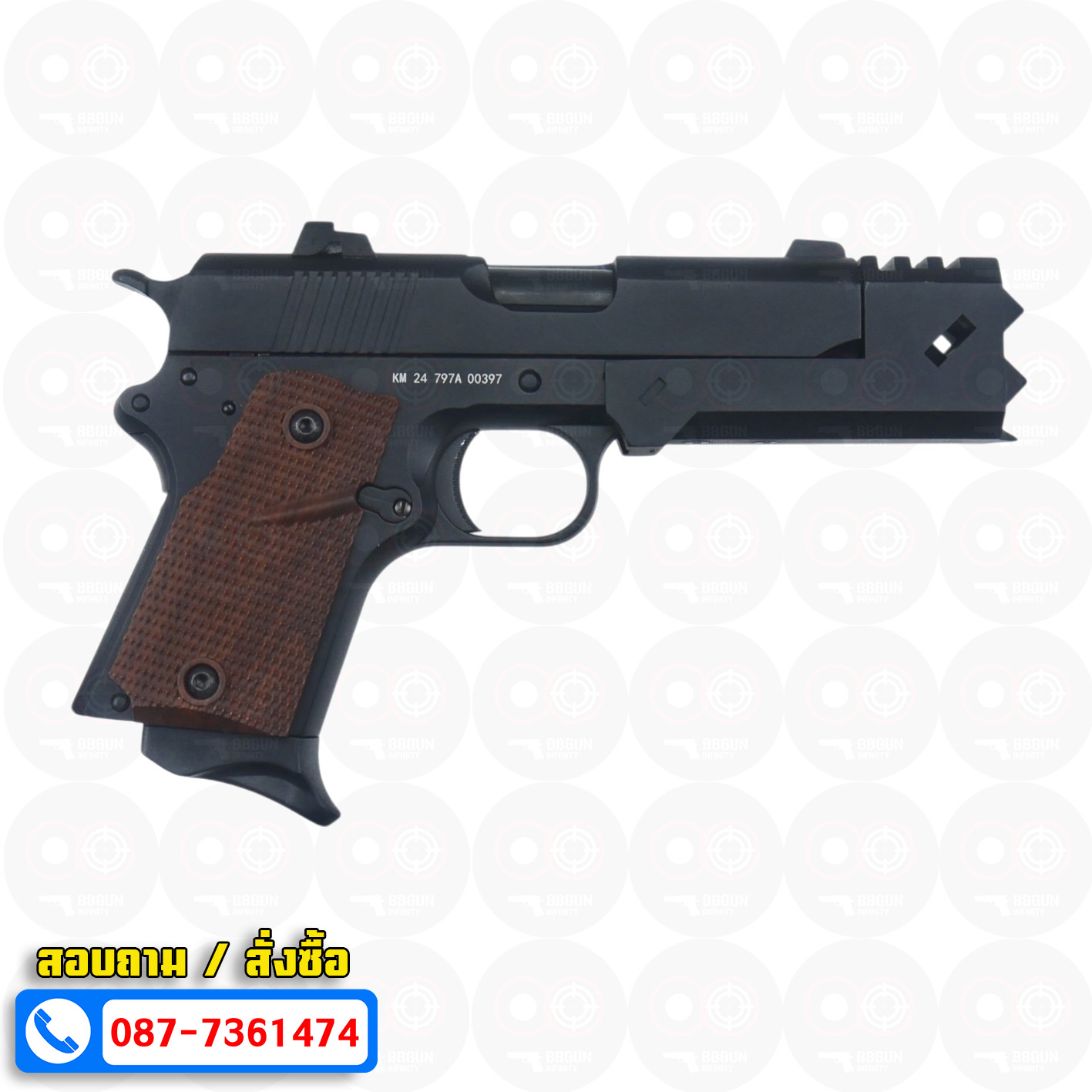 บีบีกันอัดแก๊ส DETONICS .45 Chisato's - Double Bell 797A BB GUN