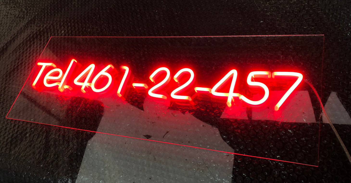 ป้ายไฟนีออนดัดledflexแสงไฟสีแดง ป้ายเบอร์โทรศัพท์