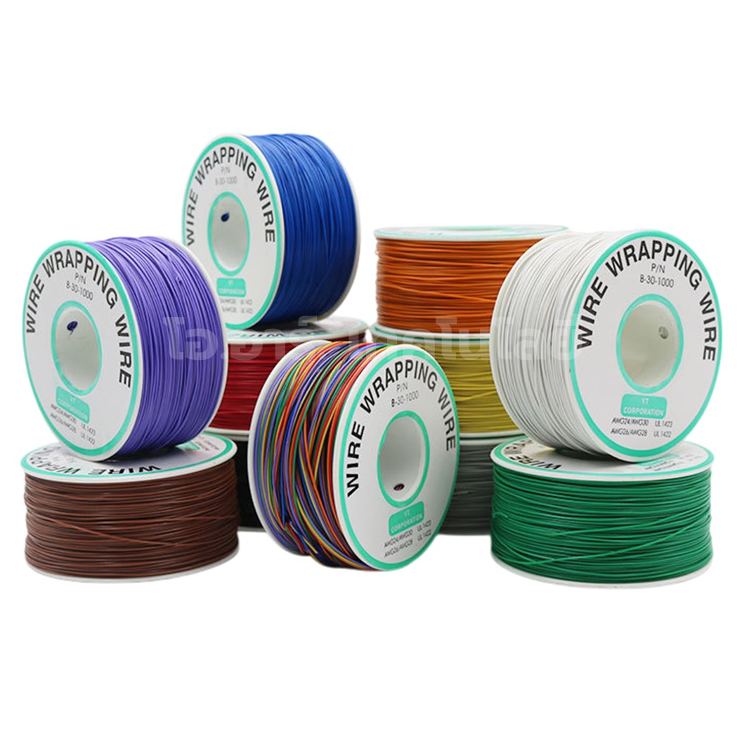 C30AWG สายไฟ สายเชื่อมต่อวงจร ความยาว 250เมตร ขนาด 30AWG Single Core Cable Wire Wrapping AWG30 สายจัมเปอร์ Jumper wire Conductor สายไฟเล็ก