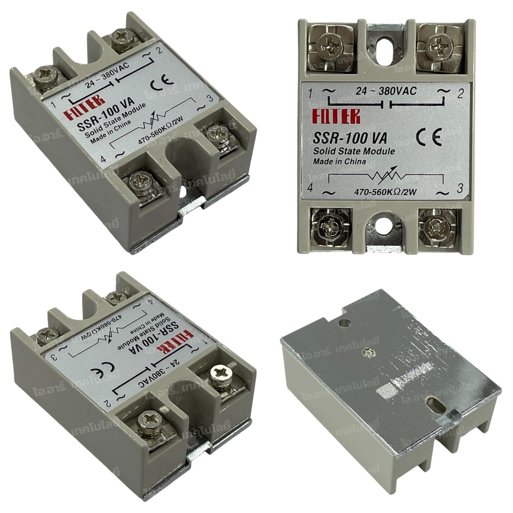 SSR-10VA/25VA/40VA/60VA/80VA/100VA โซลิดสเตทรีเลย์ Solid State Relay INPUT Resistor 80-250VAC, LOAD 24-380VAC 10-100A โมดูลตัดต่อวงจร