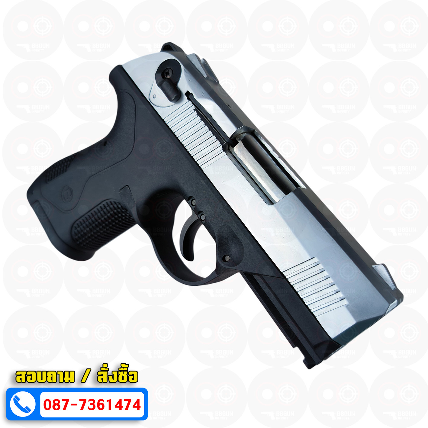 แบลงค์กัน BLOW TR14 AUTO MATTE CHROME เงินด้าน BLANK GUN ( 2 แม็กกาซีน+กล่องใส่ปืน )