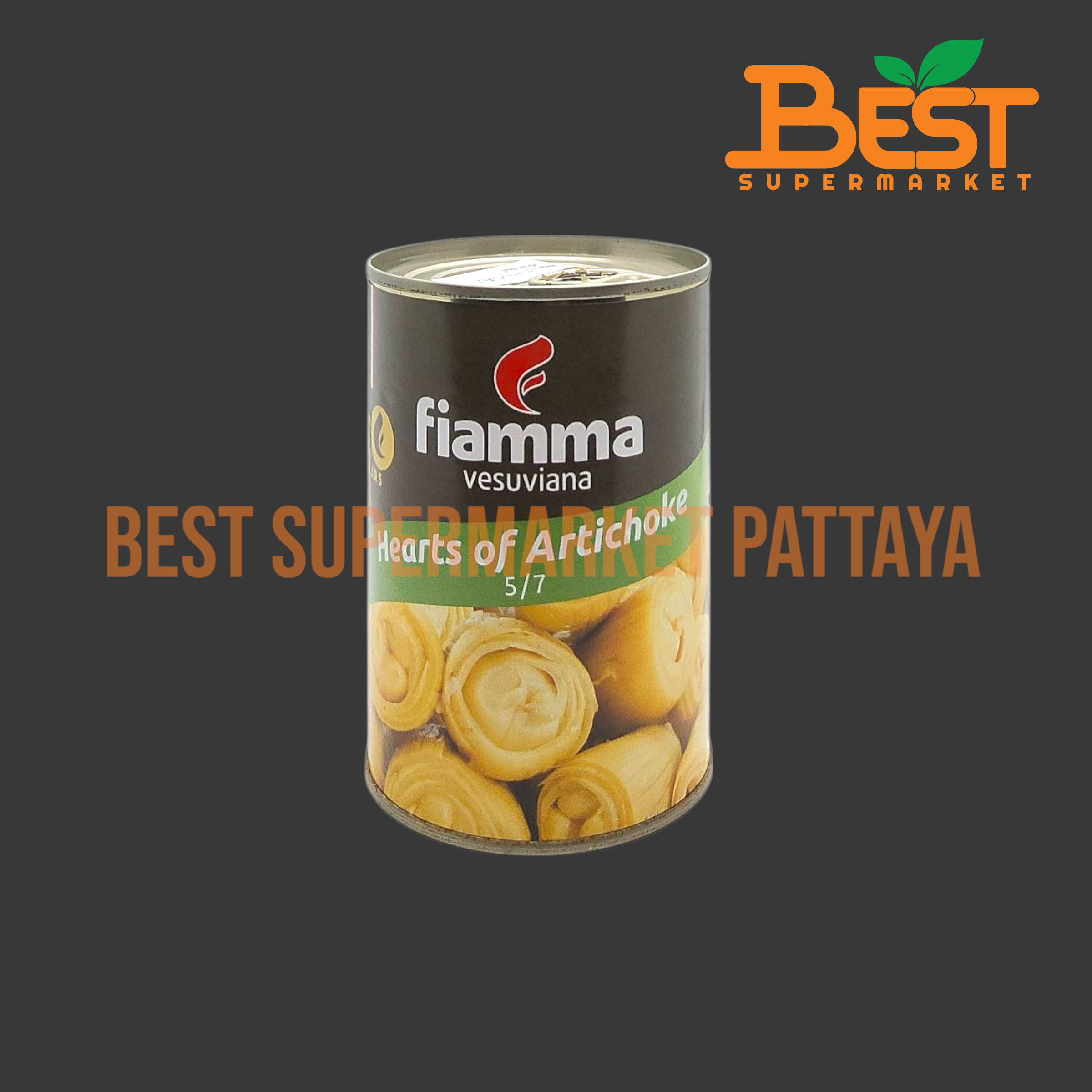 ไฟมมา แกนกลางดอกอาร์ติโชก ในน้ำปรุงรส น้ำหนักสุทธิ 400 กรัม Fiamma Hearts of Artichoke Net Weight 400 g.