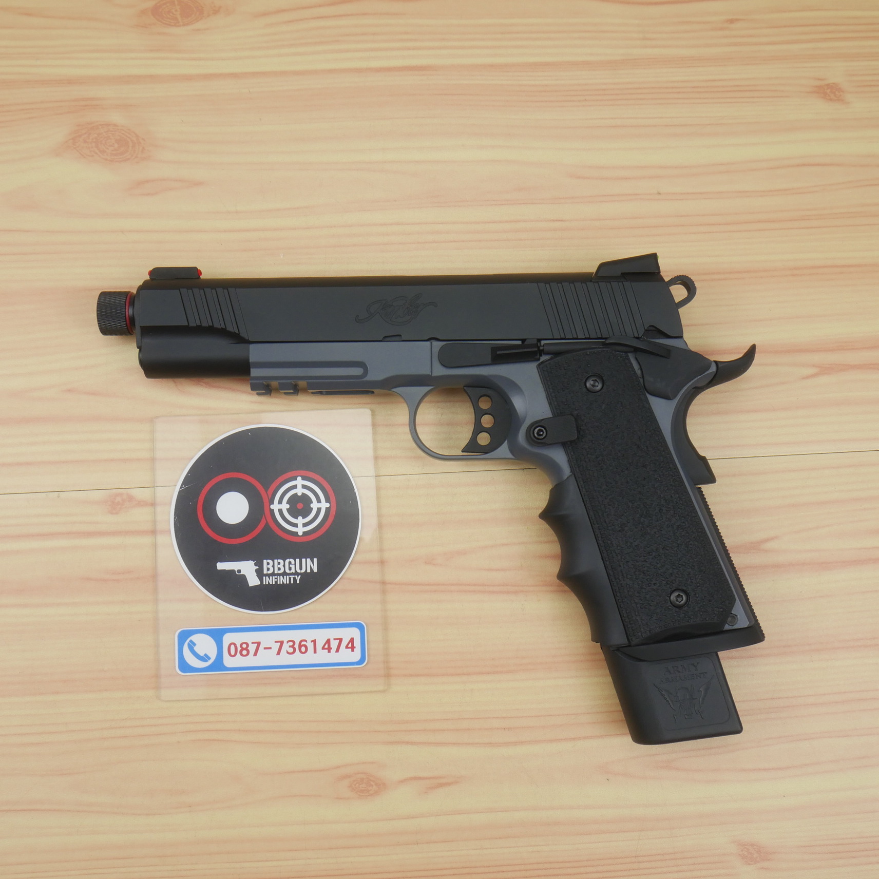 บีบีกันอัดแก๊ส Army Armament R32-2 Kimber Custom สีดำเทา (Grey) BB GUN
