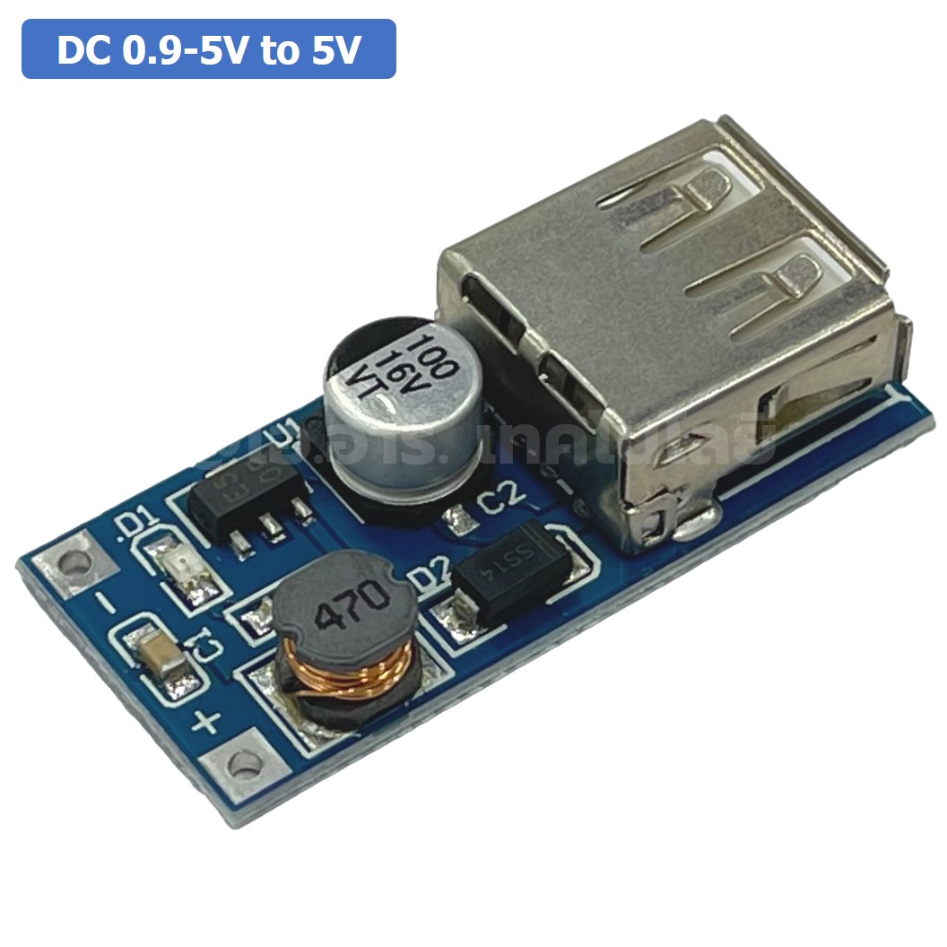 AA268 โมดูลเพิ่มแรงดันไฟ 0.9-5V to 5VDC 600mA DC-DC Boost Module Step Up USB 5V Output Fix โมดูลเพาเวอร์แบง Power Bank