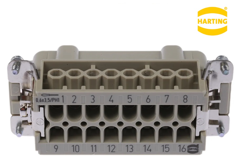 09200162612 16P+E HARTING INSERT MALE SCREW 16A 500V