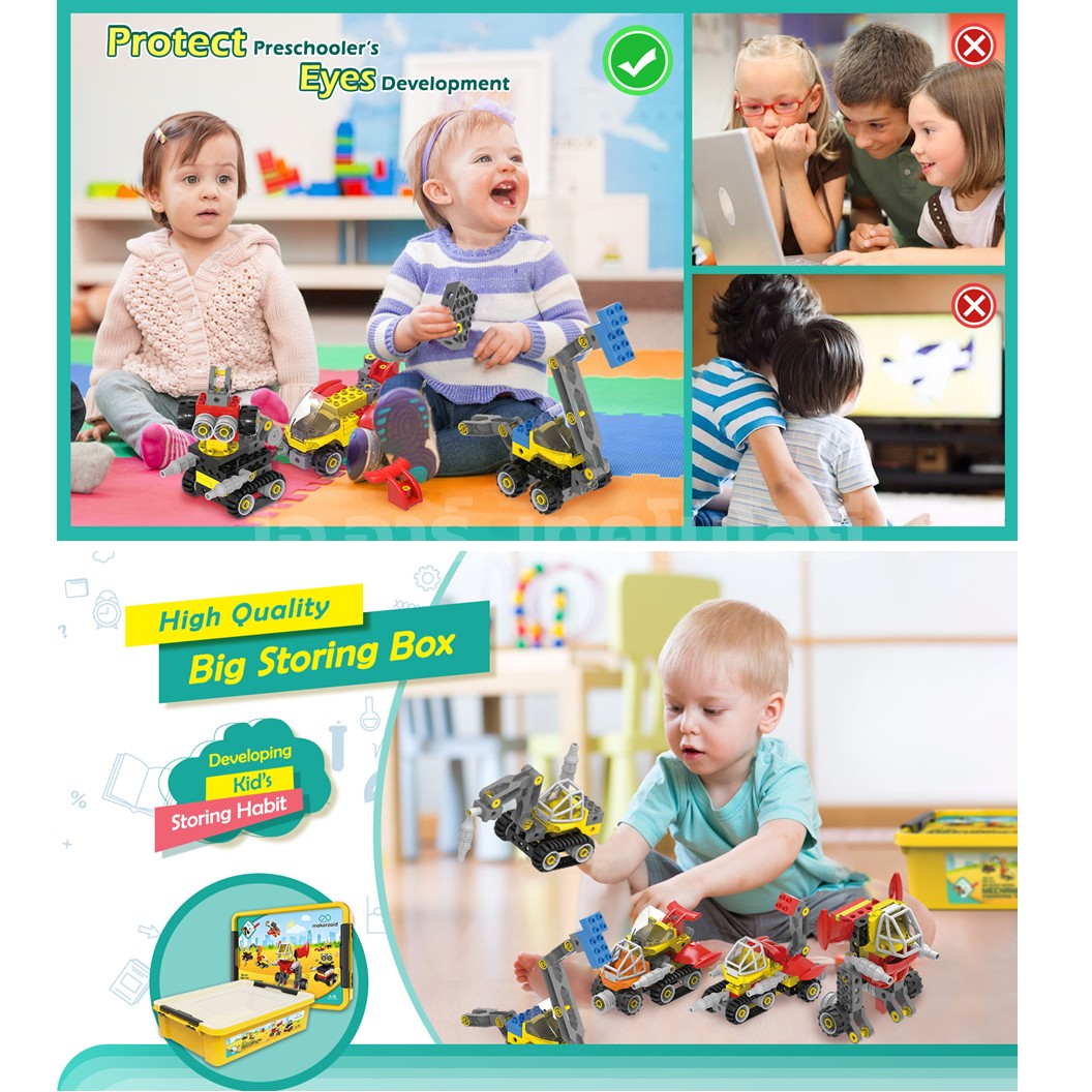 Makerzoid MKZ-OBK-EC FUTURE MECHANIC BIG Building BLOCKS ชุดเรียนรู้ ตัวต่อเสริมทักษะ ตัวต่อตัวใหญ่