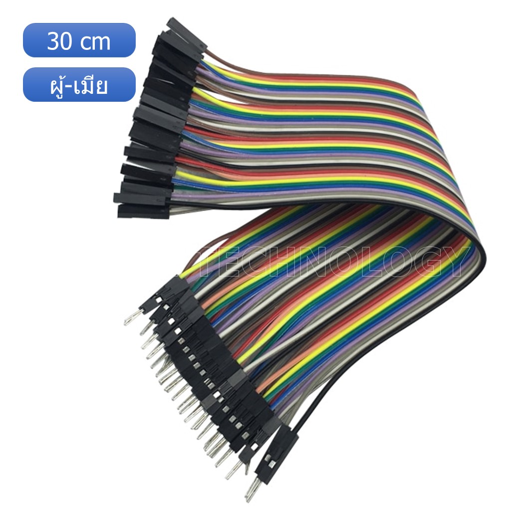 สายจัมเปอร์ สายแพ แผงละ 40 เส้น ยาว 10/15/20/30/40cm Jumper Dupont สายเชื่อมต่อวงจร สายจัมป์ ผู้-ผู้ เมีย-เมีย ผู้-เมีย