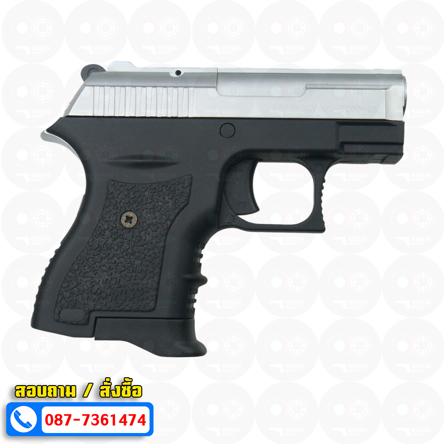 แบลงค์กัน EKOL BOTAN White สีเงินด้าน 9 mm P.A.K. Blank gun (แถมกล่องใส่ปืน)