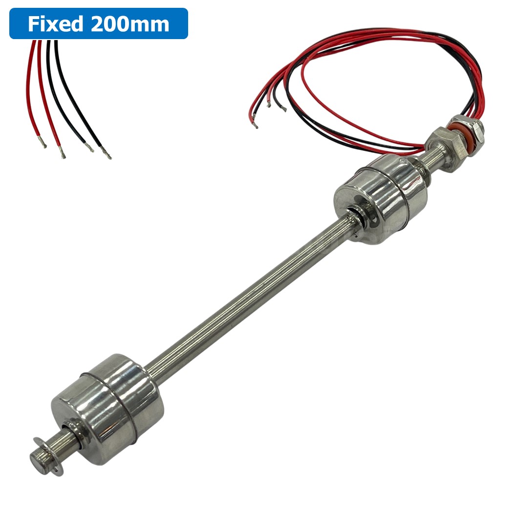 MF052 สวิทช์ลูกลอยสแตนเลส เซนเซอร์วัดระดับน้ำ ยาว 500มม Fixed Length 500mm Double Float Level Switch sensor Stainless Steel Water level sensor switch