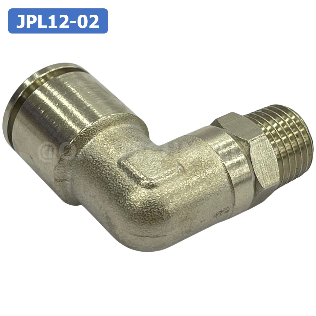(1ชิ้น) JPL12-02 ข้อต่อลม เกลียวนอก งอ90° สแตนเลส STAINLESS Male Thread Elbow Pipe Quick Fittings Connector ข้อต่อลมสแตนเลส ข้องอ